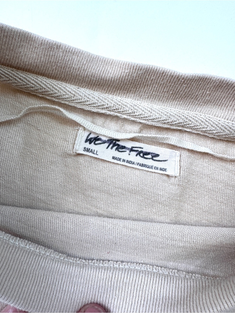 We The Free Embroidered Gauze Patchwork Tee Boho Oversized Raw Hem Top Small - Picture 8 of 8